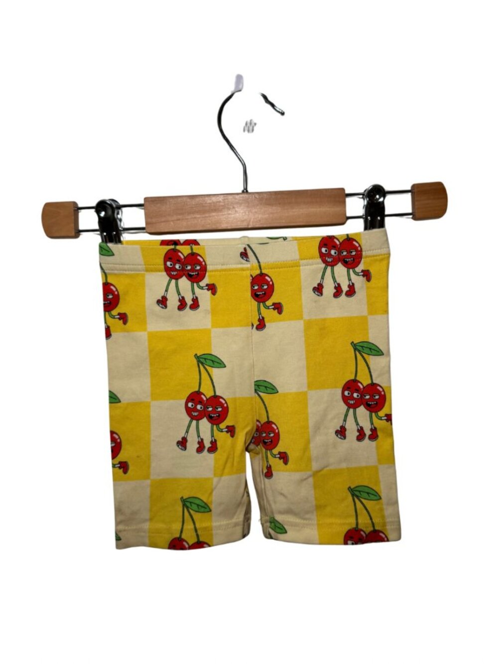 Banana Valentine Cherry Yellow Check Bike Shorts 4T
